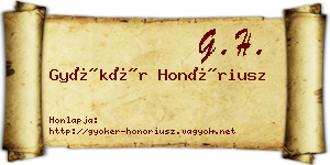 Gyökér Honóriusz névjegykártya